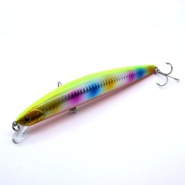 Planet Gates AOCLU-Floating Jerkbait Wobbler Hard Bait Minnow Saltwater Tuna Fishing Lure UV Coating, Glow, 160mm, 30g Diving Depth, 0.5-1.5m