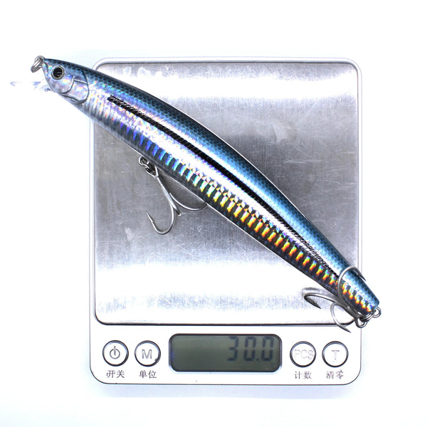 Planet Gates AOCLU-Floating Jerkbait Wobbler Hard Bait Minnow Saltwater Tuna Fishing Lure UV Coating, Glow, 160mm, 30g Diving Depth, 0.5-1.5m