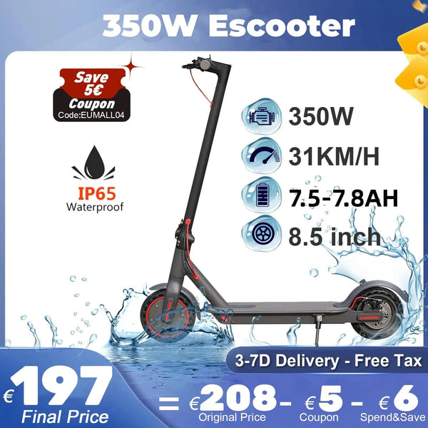 Planet Gates AOVOPRO 350W Electric Scooter 31KM/H 8.5 Inch Tire Electric Kick Scooter 7.5/7.8AH Adults Smart APP Escooter Free Shipping