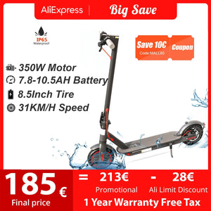 Planet Gates AOVOPRO 7.8-10.5AH Electric Scooter 350W 31KM/H Foldable Electric Kick Scooter 8.5 Inch APP Smart Escooter for Adults