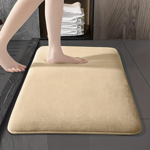 Planet Gates Apricot / 19.7x31.5in / 50x80cm 1pc Thickened Bathroom Rug, Super Non-slip Bathroom Floor Mat, Machine Washable Resistant Floor Mat, Bathroom Anti-skid Mat, Bathroom Doormat, Bedroom Carpet, Floor Mat For Bathroom