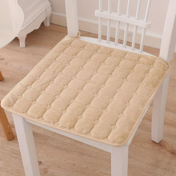 Planet Gates Apricot / 40cm*40cm 1pc Flannel Four Seasons Universal Non-slip Chair Cushion For Office Living Room Dining Chair Home Decor