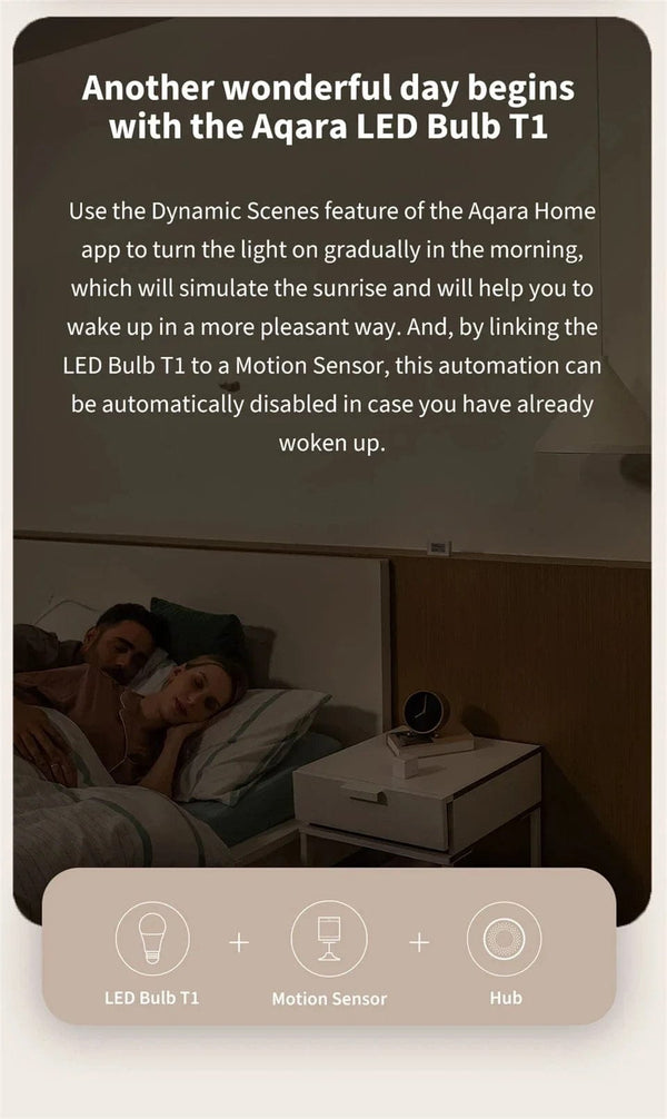 Planet Gates Aqara Smart LED Bulb T1 E27 Zigbee 3.0 2700K-6500K 220-240V Bluetooth Remote Lamp Light For Xiaomi Mihome APP Homek