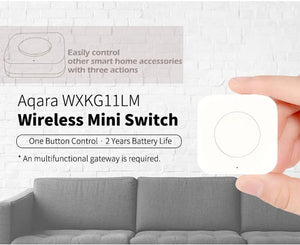 Planet Gates Aqara Wireless Mini Switch ZigBee APP Remote Control 3 Ways Smart Home Emergency Button Door Bell Work With Gateway And Homekit