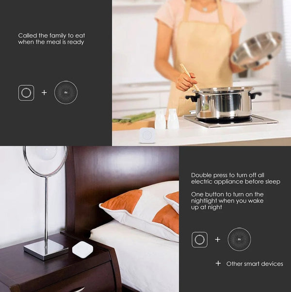 Planet Gates Aqara Wireless Mini Switch ZigBee APP Remote Control 3 Ways Smart Home Emergency Button Door Bell Work With Gateway And Homekit