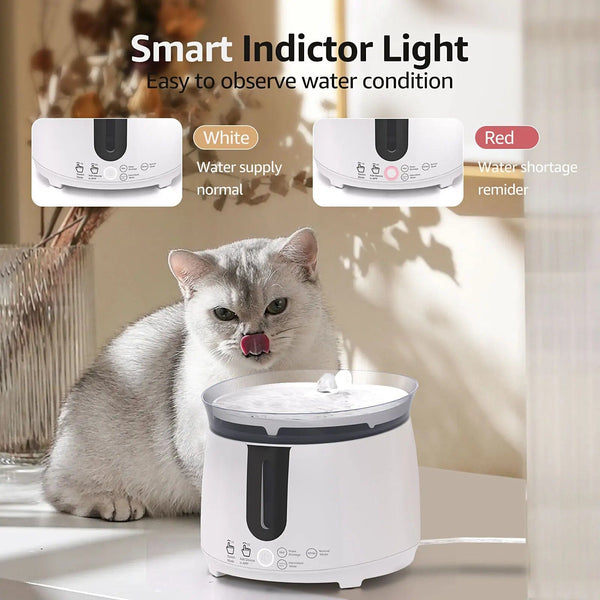 Planet Gates AQHH Cat Water Fountain with Wireless Pump Pet Water Fountain for Cats Inside Automatic Smart Fountain App Control Easy Cleaning