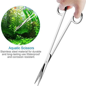 Planet Gates Aquarium Accessories Hard Stainless Steel Aquarium Tool Scissor Tweezers Plants Wave Scissors Fish Tank Shovels Cleaner Supplies