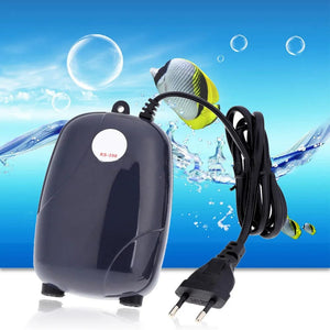 Planet Gates Aquarium Air Pump Fish Tank Mini Compressor Single Double Outlet with Check Valve Tube Aquatic Accessories 220V 3W 5W