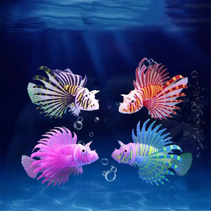 Planet Gates Aquarium Artificial Luminous Lionfish Fish Tank Landscape Silicone Fake Fish Floating Glow In Dark Ornament Home Decoration