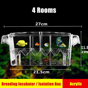 Planet Gates Aquarium Breeding Incubator Isolation Box Double Layer 4 Rooms Transparent Acrylic Self-Floating Fish Hatchery Box Fish Tank