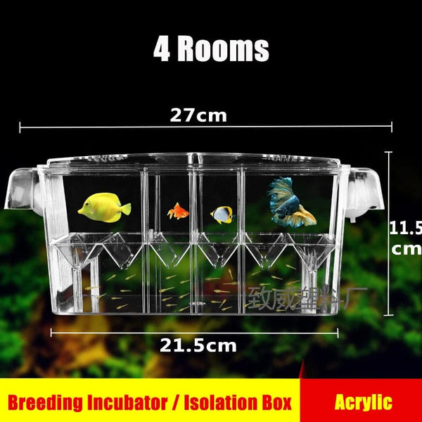 Planet Gates Aquarium Breeding Incubator Isolation Box Double Layer 4 Rooms Transparent Acrylic Self-Floating Fish Hatchery Box Fish Tank