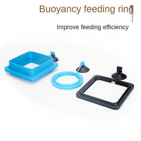Planet Gates Aquarium Feeding Ring Fish Tank Station Floating Food Tray Feeder Square Circle Accessory Portable Fish Food Feeder Suction Cup