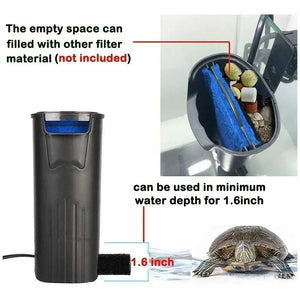 Planet Gates Aquarium Filter 5W Low Water Reptile Filter Plastic Clean Water Pump Turtle Tank Powerful Filtration Water Pump