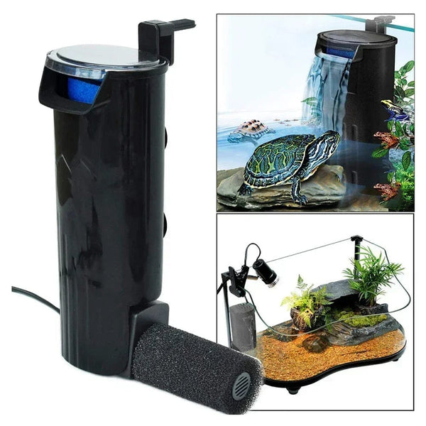 Planet Gates Aquarium Filter 5W Low Water Reptile Filter Plastic Clean Water Pump Turtle Tank Powerful Filtration Water Pump