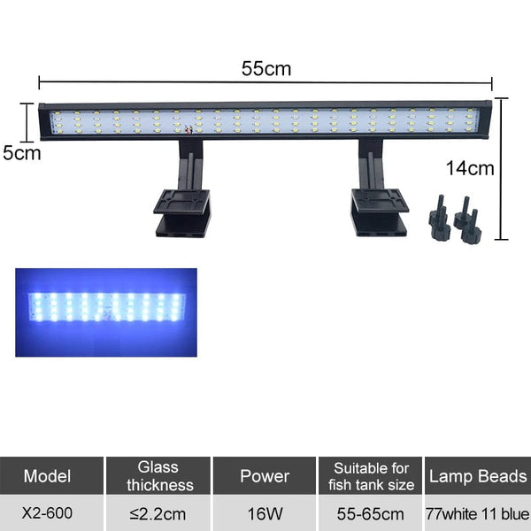 Planet Gates Aquarium LED Fish Tank Light Super Slim Plants Grow Clip Lights Lamp Aquatic Aquarium Lamps Lighting 220V 5W/7W/9W/12W/16W