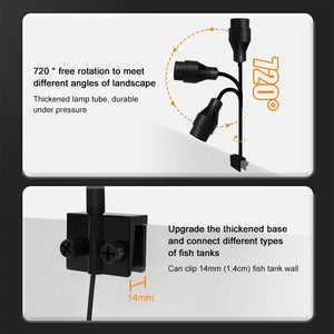 Planet Gates Aquarium Led Light Fish Tank Decoration Adjustable Focus Spotlight Plants Grow Lamp Turtle Reptiles Accessories 5w 7w 9w 12w 15w