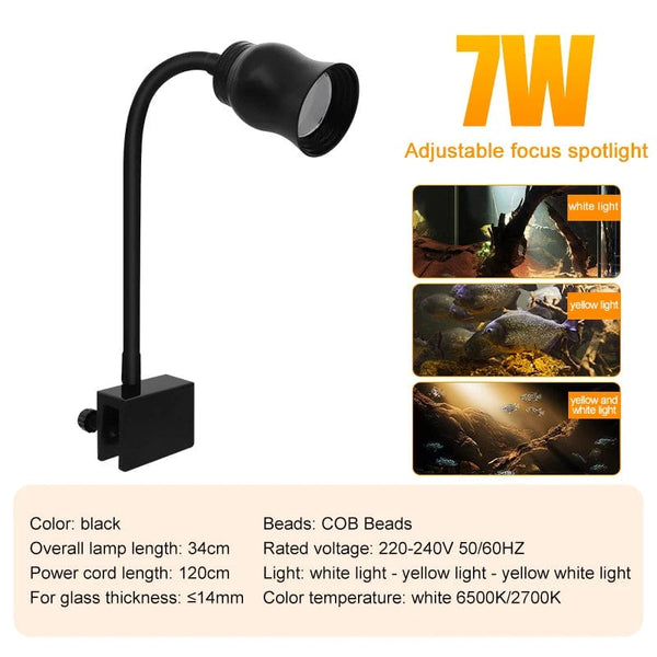Planet Gates Aquarium Led Light Fish Tank Decoration Adjustable Focus Spotlight Plants Grow Lamp Turtle Reptiles Accessories 5w 7w 9w 12w 15w