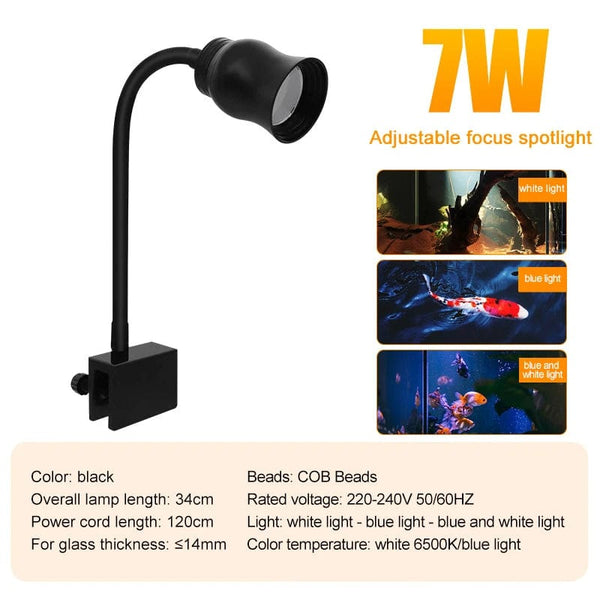 Planet Gates Aquarium Led Light Fish Tank Decoration Adjustable Focus Spotlight Plants Grow Lamp Turtle Reptiles Accessories 5w 7w 9w 12w 15w