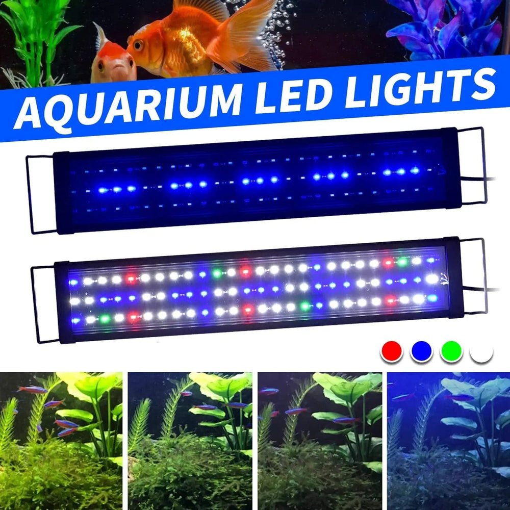 Planet Gates Aquarium LED Light Super Slim Fish Tank Aquatic Plant Grow Lighting Waterproof Bright Clip Lamp Blue LED 18-58cm for Fish Tank