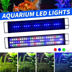 Planet Gates Aquarium LED Light Super Slim Fish Tank Aquatic Plant Grow Lighting Waterproof Bright Clip Lamp Blue LED 18-58cm for Fish Tank