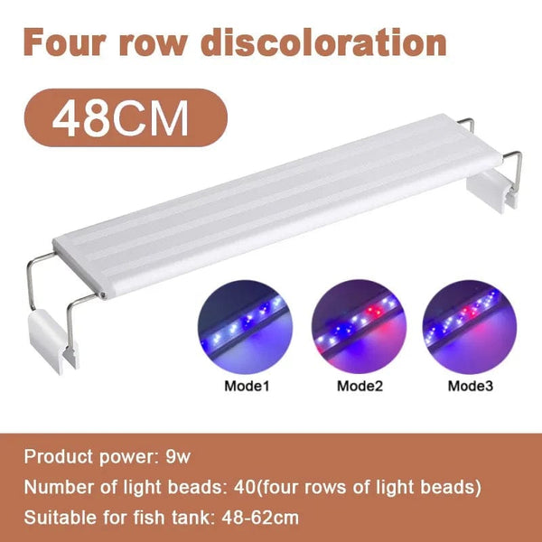 Planet Gates Aquarium ledlight Super Slim Fish Tank Light Plant Grow Lighting 28-58cm Brightening Extensible Clip 220V For Fish Tank