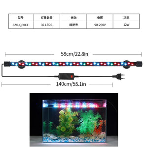 Planet Gates Aquarium Light LED Plant Grow Lamp Waterproof Fish Tank Light 18-58CM Underwater Aquariums Decor Lighting 90-260V 5730chip