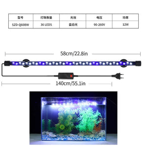 Planet Gates Aquarium Light LED Plant Grow Lamp Waterproof Fish Tank Light 18-58CM Underwater Aquariums Decor Lighting 90-260V 5730chip