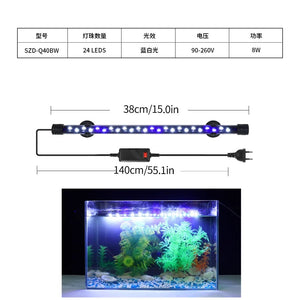 Planet Gates Aquarium Light LED Plant Grow Lamp Waterproof Fish Tank Light 18-58CM Underwater Aquariums Decor Lighting 90-260V 5730chip
