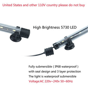 Planet Gates Aquarium Light LED Waterproof Fish Tank Light Underwater Fish Lamp Aquariums Decor Lighting Plant Lamp 18-58CM 220-240V 5730chip