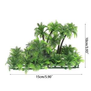 Planet Gates Aquarium Plants Plastic Artificial Fish Tank Decorations Aquatic Plants Underwater Green Grass Coconut Trees with Base