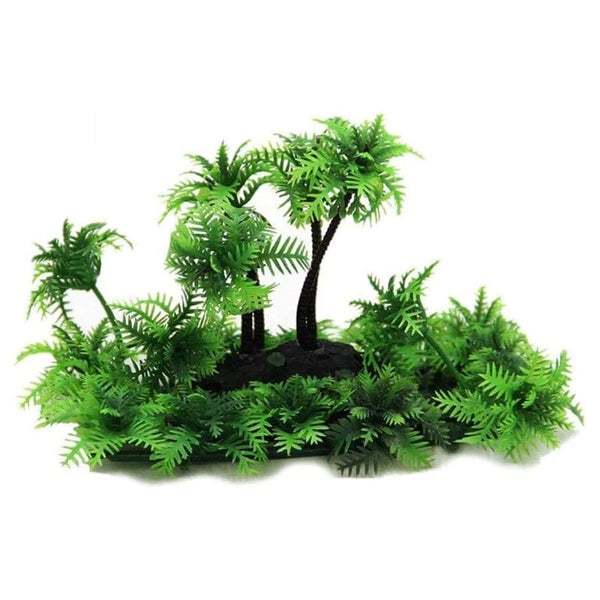 Planet Gates Aquarium Plants Plastic Artificial Fish Tank Decorations Aquatic Plants Underwater Green Grass Coconut Trees with Base