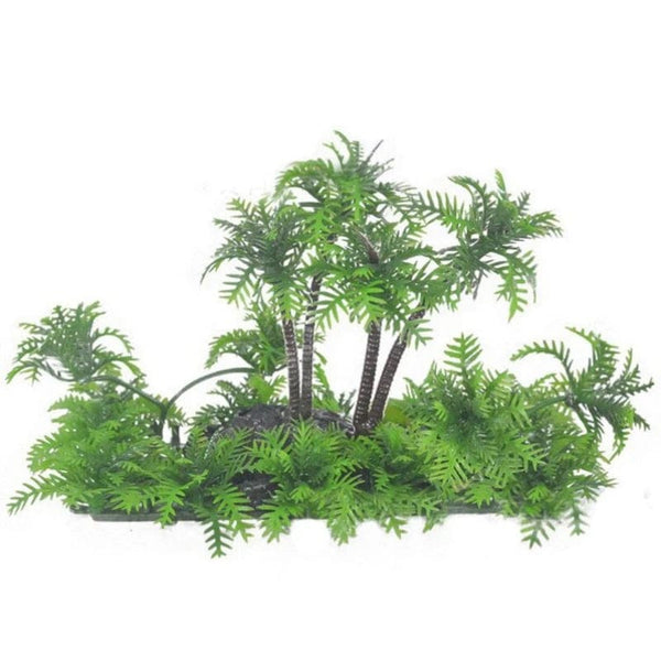 Planet Gates Aquarium Plants Plastic Artificial Fish Tank Decorations Aquatic Plants Underwater Green Grass Coconut Trees with Base