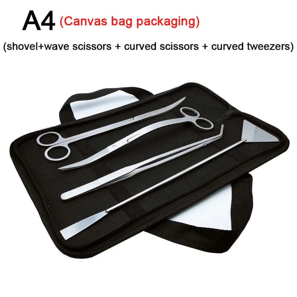 Planet Gates Aquarium Tools Set Scissor Tweezers Plants Wave Scissors Grass Stainless Cleaning Tools Fish Tank Shovels Aquarium Accessories