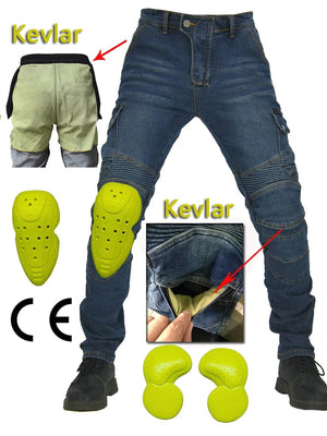 Planet Gates aramid Motorcycle Pants Moto Jeans Men Motocross Pants + protectors protections