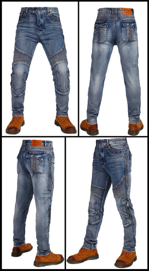 Planet Gates aramid Motorcycle Pants Moto Jeans Men Motocross Pants + protectors protections