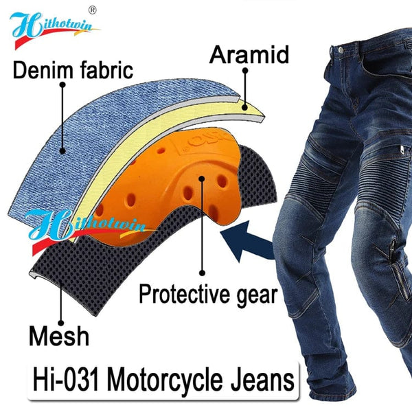 Planet Gates aramid Motorcycle Pants Moto Jeans Men Motocross Pants + protectors protections