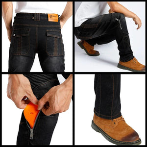 Planet Gates aramid Motorcycle Pants Moto Jeans Men Motocross Pants + protectors protections