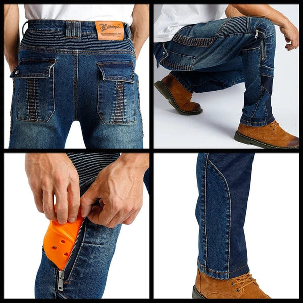 Planet Gates aramid Motorcycle Pants Moto Jeans Men Motocross Pants + protectors protections