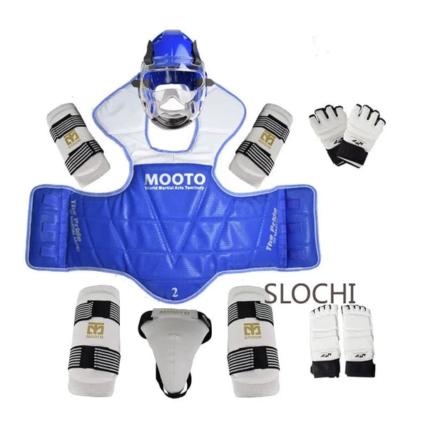 Planet Gates arm and leg guards / No. 3 150-160cm Taekwondo Protective Gear Combat Actual Combat Equipment Full Set Protective Gear Training Set Thicken Competition Martial Arts