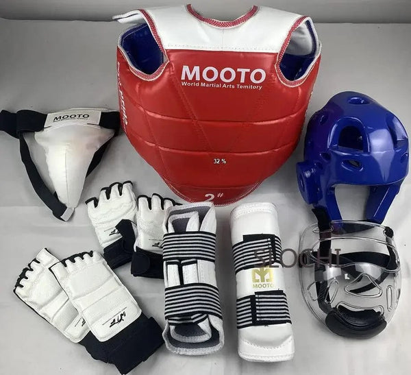 Planet Gates arm and leg guards / No. 3 150-160cm Taekwondo Protective Gear Combat Actual Combat Equipment Full Set Protective Gear Training Set Thicken Competition Martial Arts