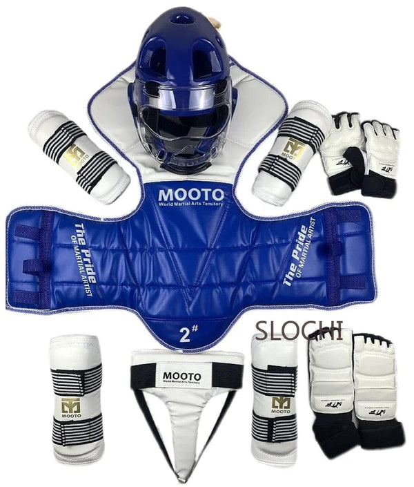 Planet Gates arm and leg guards / No. 3 150-160cm Taekwondo Protective Gear Combat Actual Combat Equipment Full Set Protective Gear Training Set Thicken Competition Martial Arts