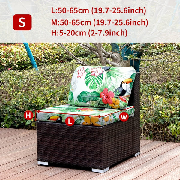 Planet Gates Armchair / Animal Leaves 1pc Outdoor Printed Animal Leaves Floral Boho Style Coconut Printed Sofa Cover Couch Cover Furniture Protective Cover Home Decor Sofa Protector