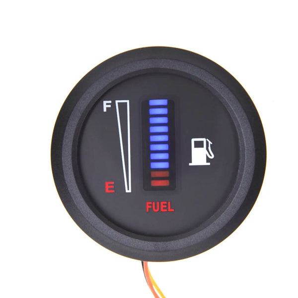 Planet Gates army green 2" 52mm 12V/24V Fuel Level Gauge Car Motorcycle Universal Fuel Level Meter Gauge Electronic LED Ultra Thin Auto Benzine Meter
