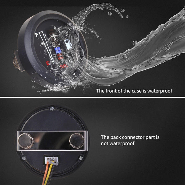 Planet Gates army green 2" 52mm 12V/24V Fuel Level Gauge Car Motorcycle Universal Fuel Level Meter Gauge Electronic LED Ultra Thin Auto Benzine Meter