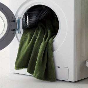 Planet Gates Army Green / 39.37"L×59.05"W(100cm×150cm) 1pc Solid Color Flannel Blanket, Warm Cozy Soft Bed Blanket For Couch Bed Sofa