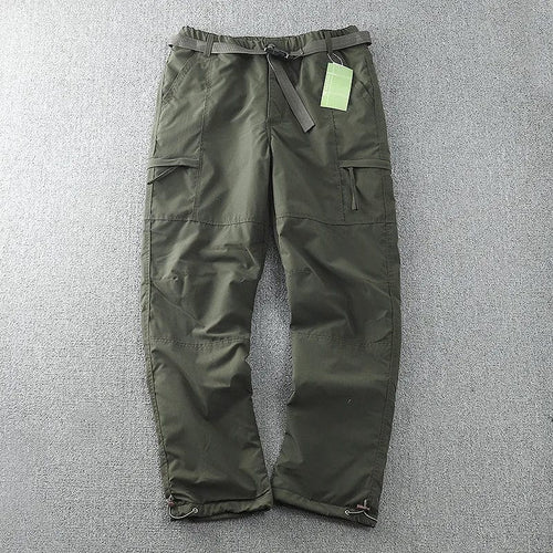 Planet Gates army green / 5XL (105-115kg) S-6XL Tooling Pants Thick Waterproof Fleece Cargo Pants Men Women Winter Outdoor Multi-pockets Loose Straight Overall Trousers