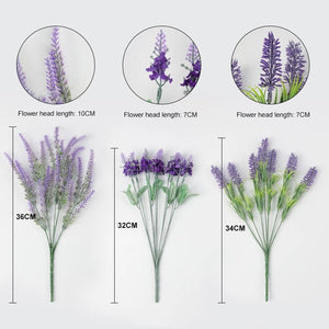 Planet Gates Artificial Flowers Flocked Plastic Lavender Bundle Fake Plants Wedding Bridle Bouquet Indoor Outdoor Home Kitchen Office Table