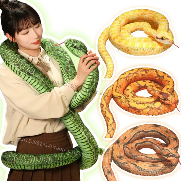 Planet Gates Artificial Python Plush Toy Long Snake Yellow Orange Green Python Plush Toy Decorate The House Holiday Decorations