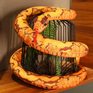 Planet Gates Artificial Python Plush Toy Long Snake Yellow Orange Green Python Plush Toy Decorate The House Holiday Decorations