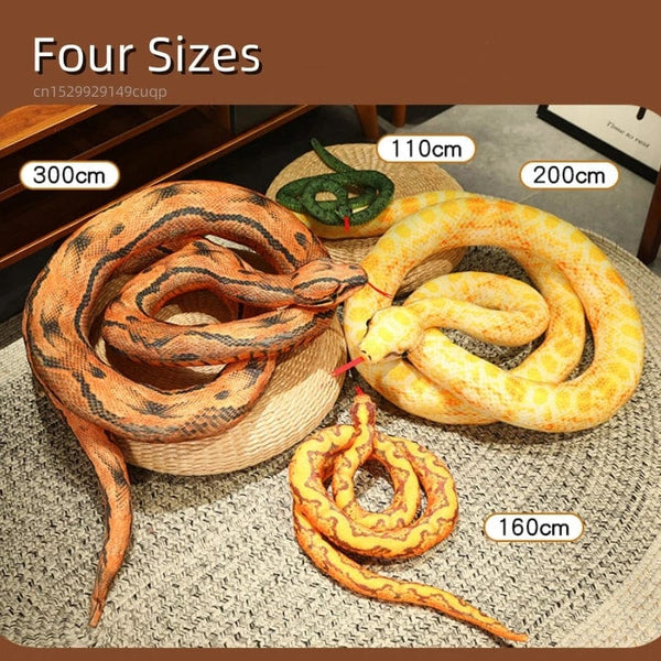 Planet Gates Artificial Python Plush Toy Long Snake Yellow Orange Green Python Plush Toy Decorate The House Holiday Decorations